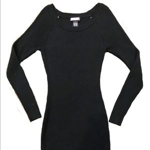 Black knit stretchy bodycon dress
